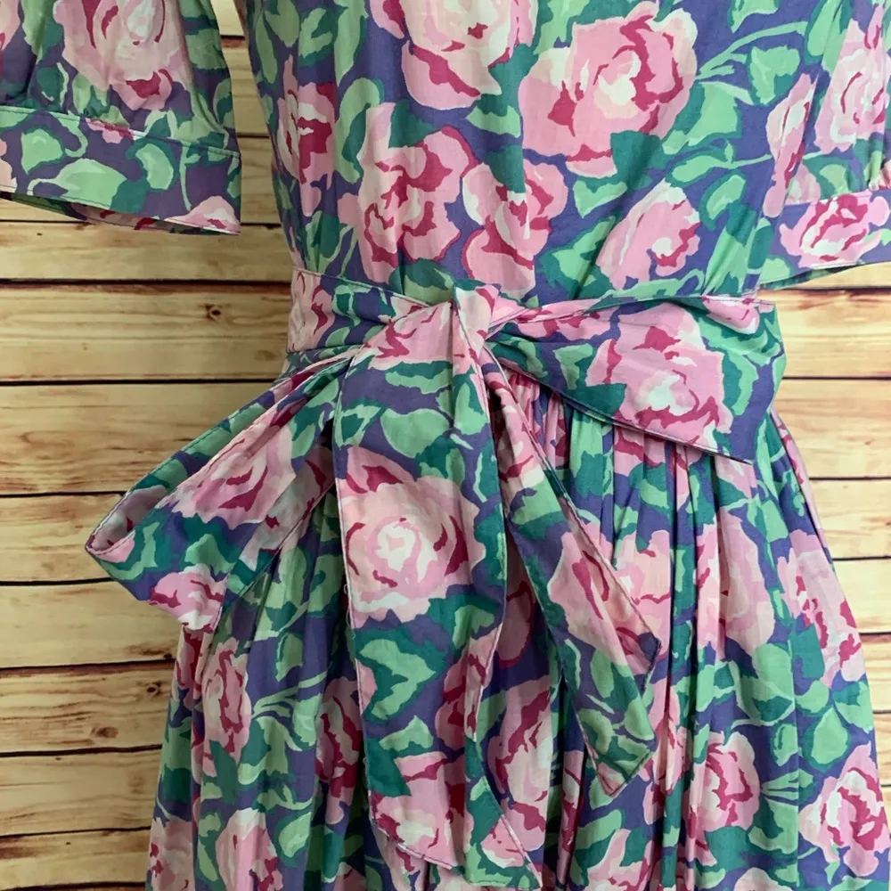 Vintage Laura Ashley Floral Puff Sleeve Cottagecore Maxi Tea Dress, 8 - Image 2