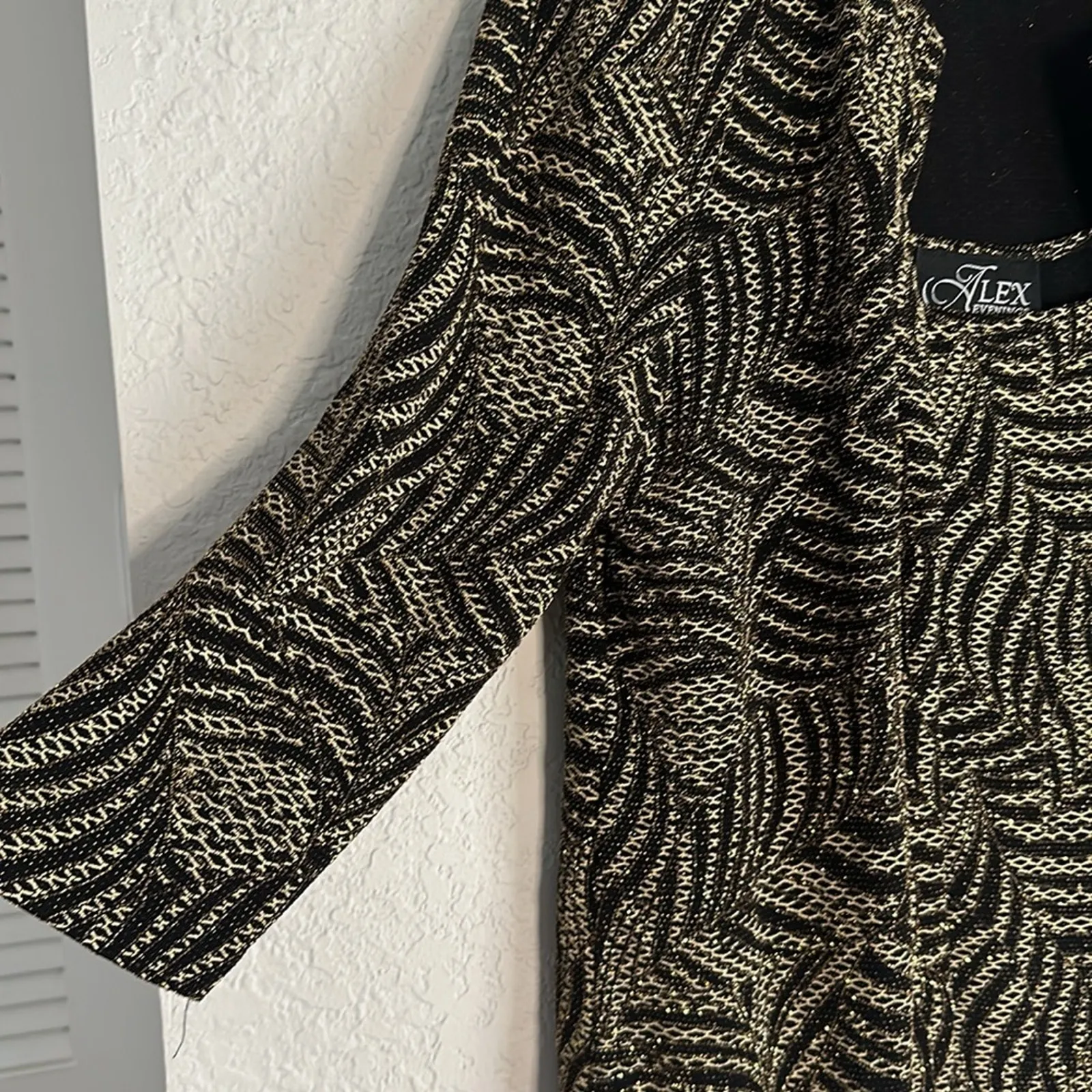 Alex Evenings Gold Metallic Set Tank Top Jacket Size XL Formal Cocktail Wedding - Image 4