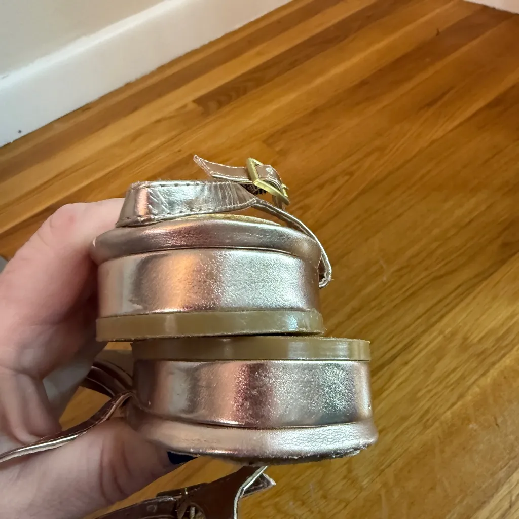 Enzo Angiolini Rose Gold Crystal T Strap Thong Sandals Sz 8 - Image 7