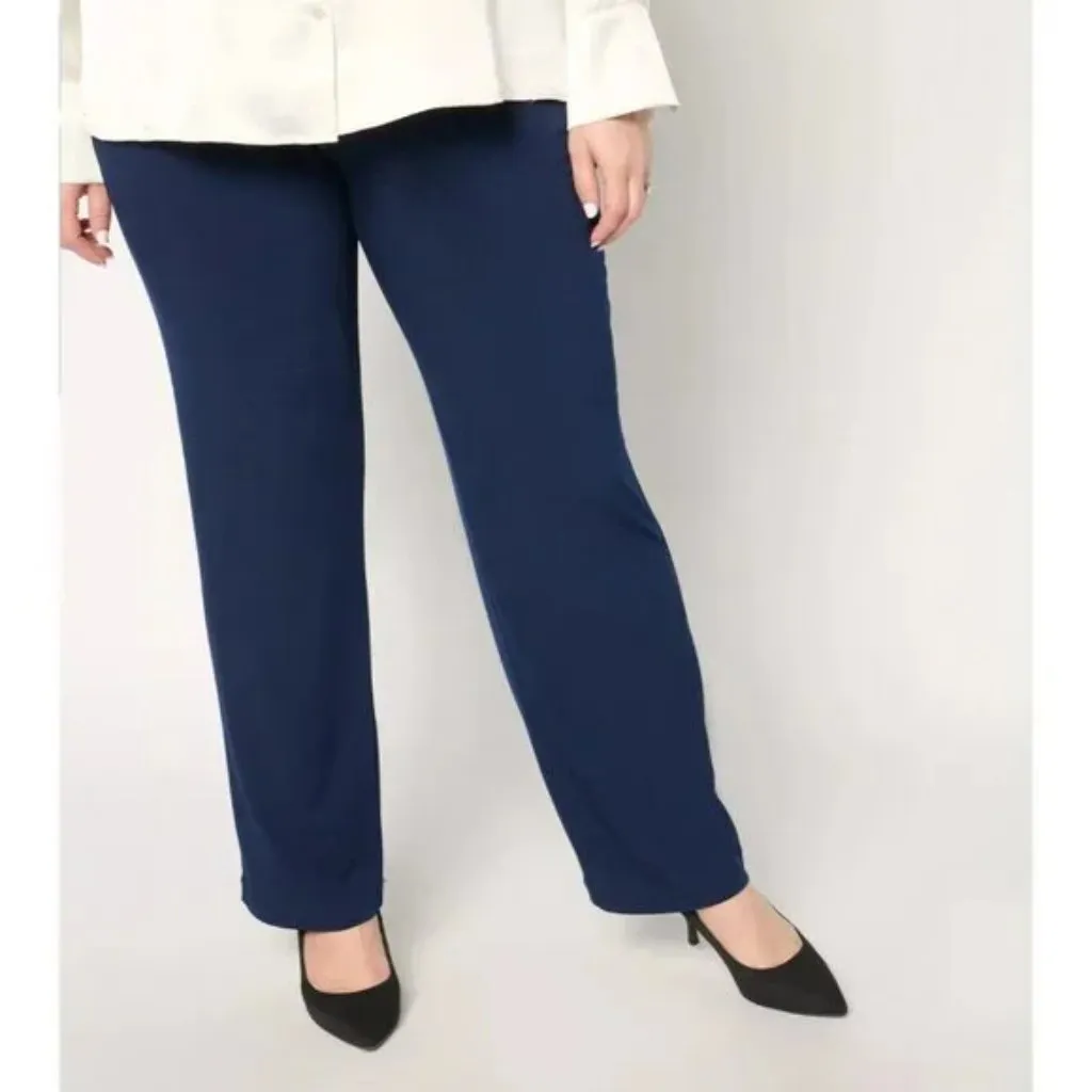 Bundle of 2 Susan Graver Modern Essentials Liquid Knit Blue Green Sofia Pants - Image 12