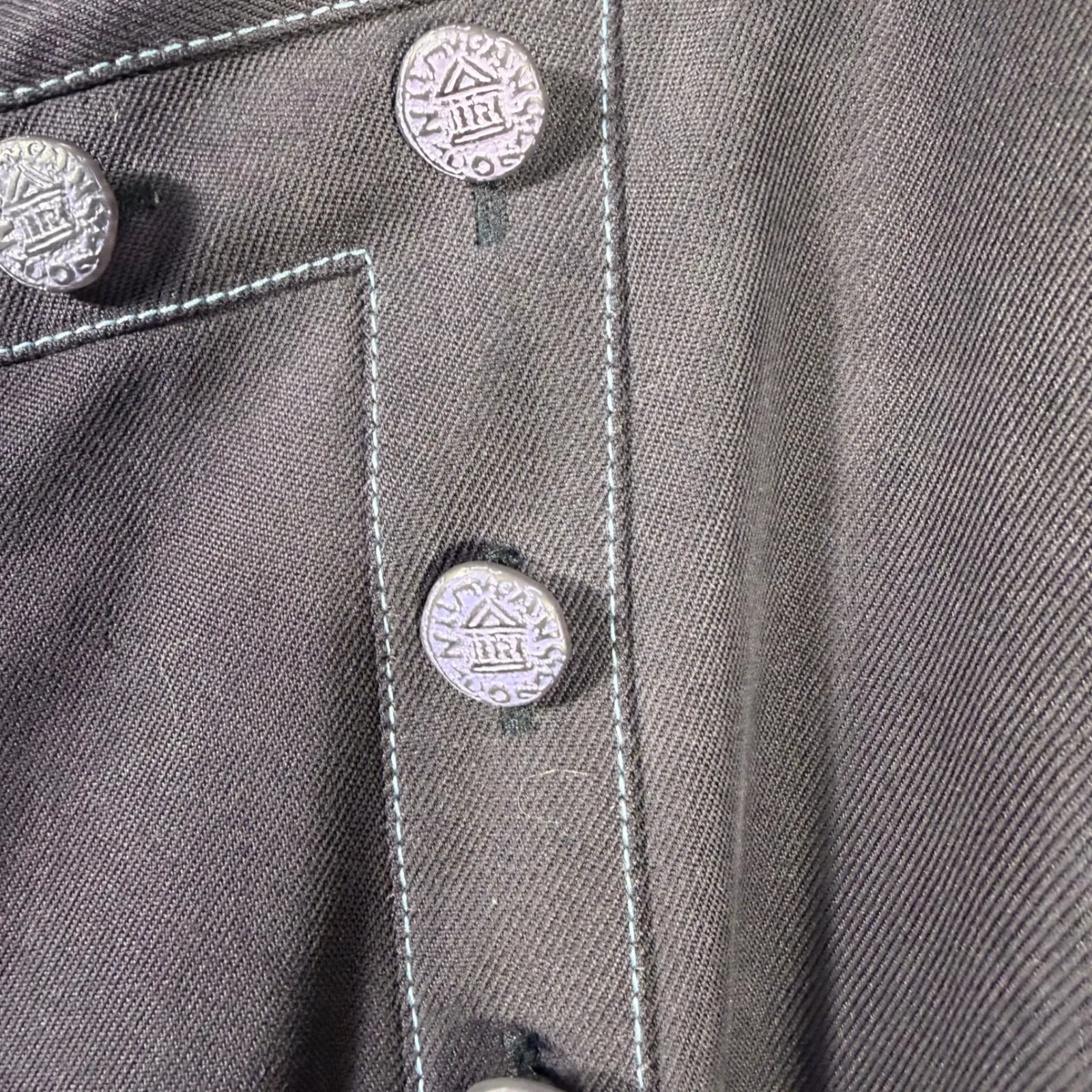 Dana B and Karen Silk Nautical Button Pants Women's Size 10 Navy Blue - Image 4