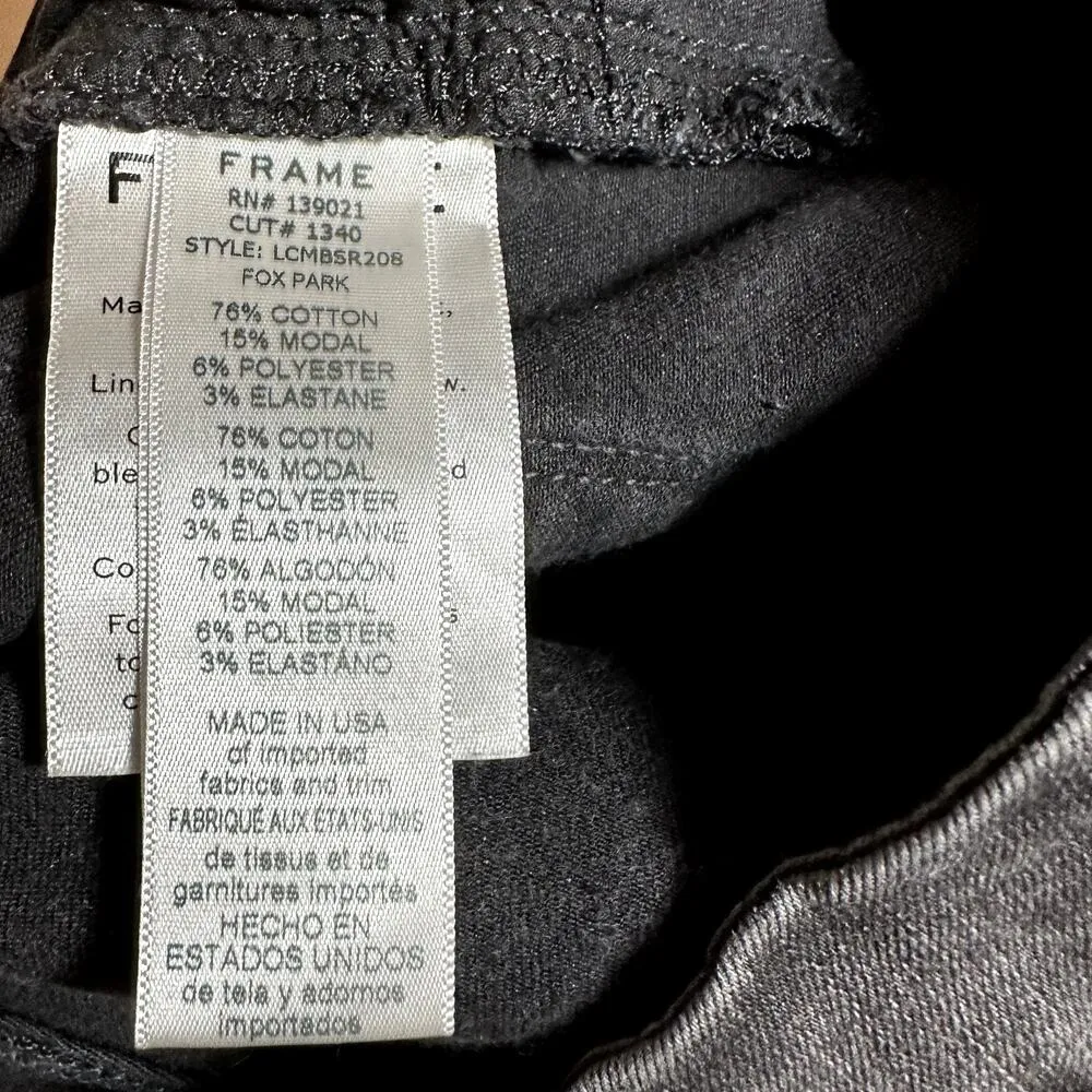 Frame Le Crop Mini Boot Jeans Mid Rise Crop Released Hem Romeo Black 26x26 - Image 4