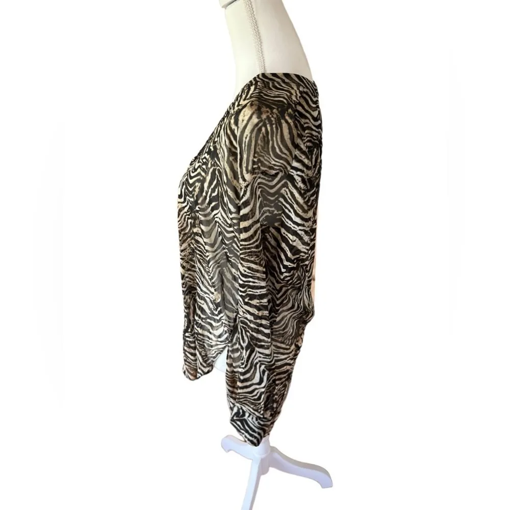 CCH‎ Tiger Print Cream Brown Sheer V - Image 2