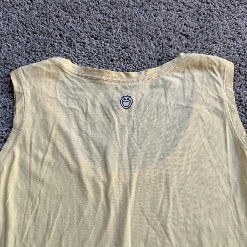 Life Is Good Yellow Tank Top With Purple Flower Size Large - Image 7