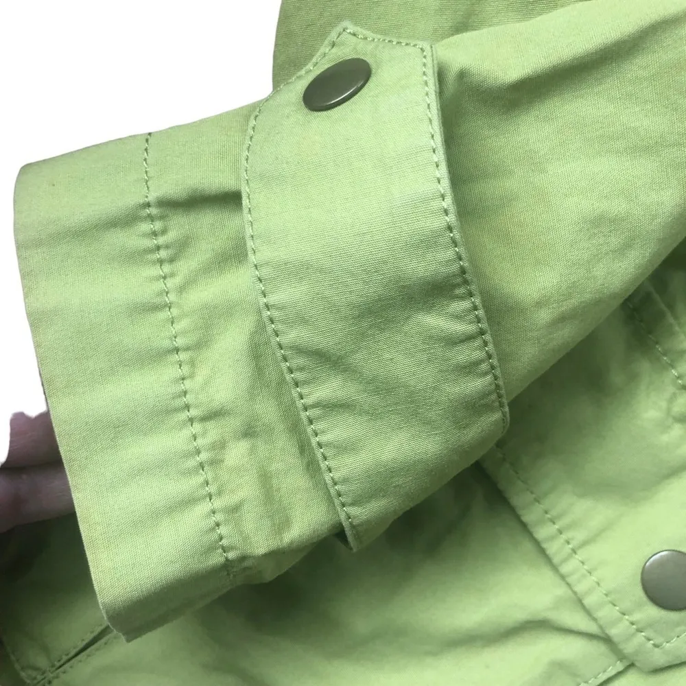 Banana Republic Shirty Hoodie Jacket Sz. XS Full Zip/Snap Apple Green Casual - Image 6