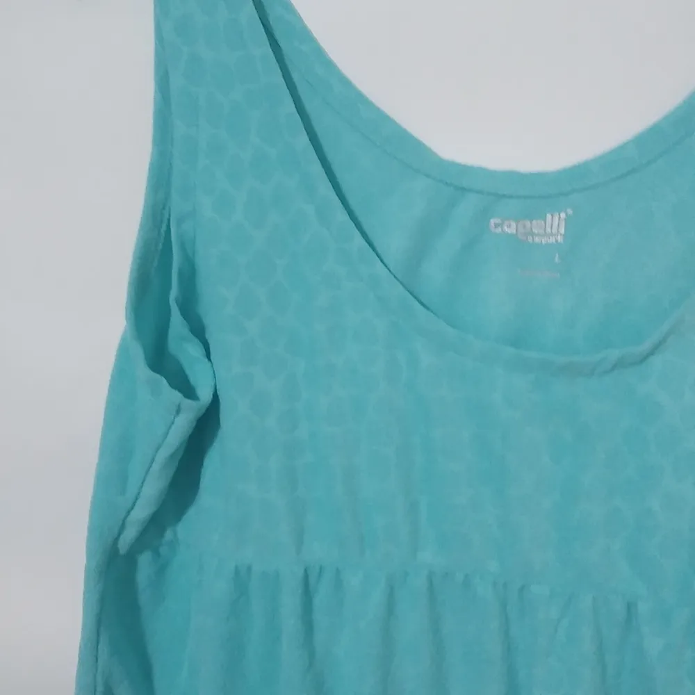 Capelli NY L Turquoise Soft Terricloth Dress Green Size L - Image 7