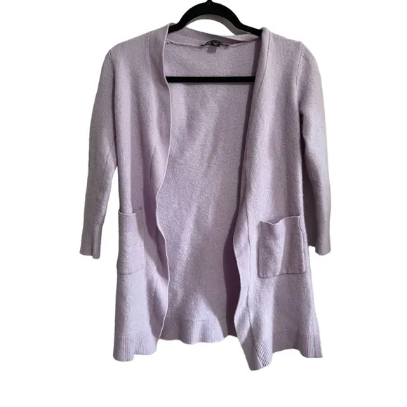 Boston Proper Light Purple Cashmere Cardigan - Image 8