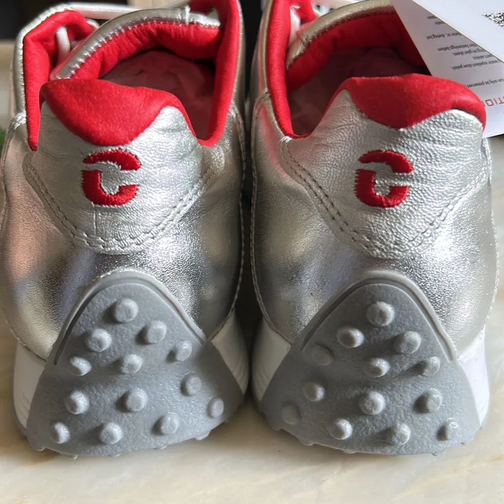 Duca Del Cosmo Italian‎ Women’s Boreal Silver Golf Sneakers Size 40 New in Box White - Image 11