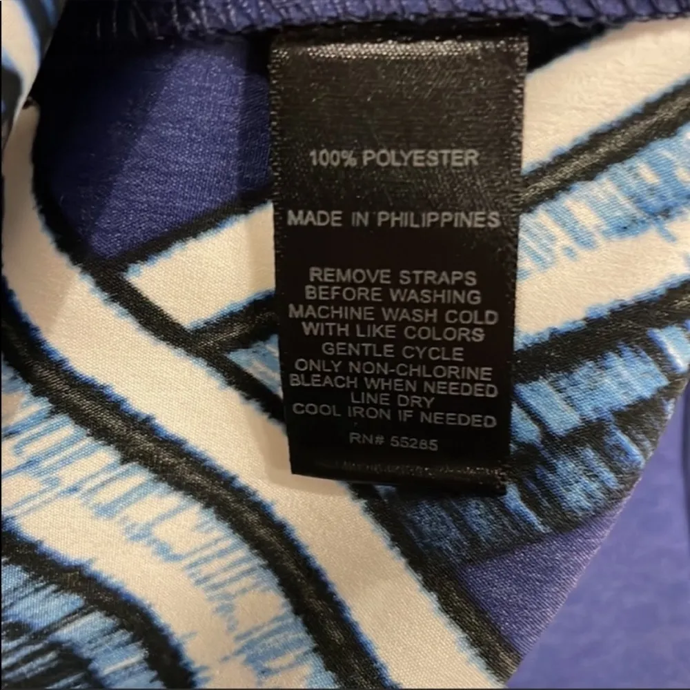 NWT Express Blue and White Patterned Strapless Dress - Size XS - Image 7