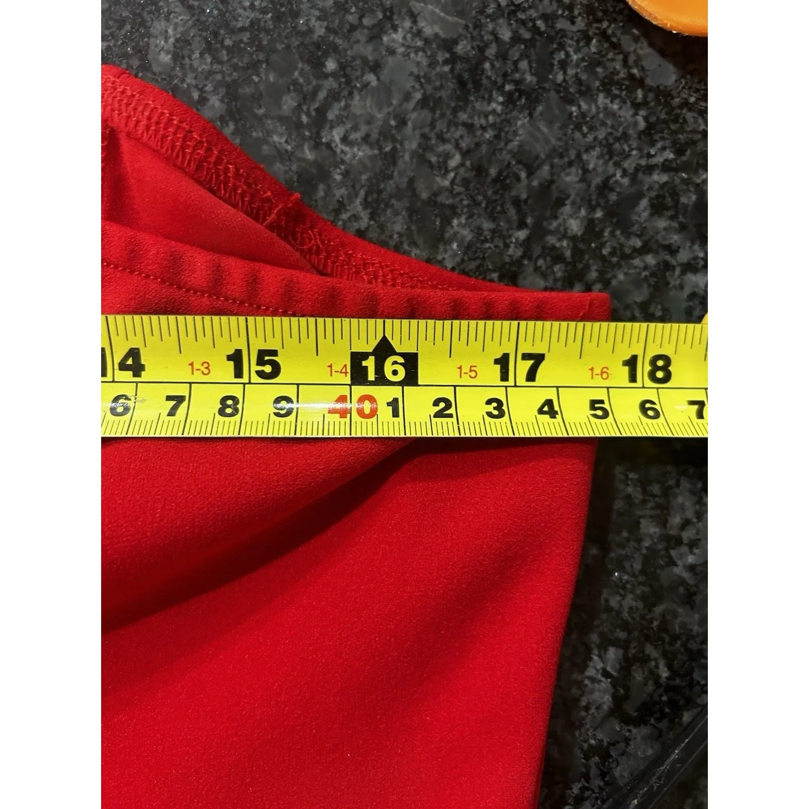 Red One Shoulder Bodycon Midi Dress Women’s Large Cocktail Event Party Holiday - Image 9