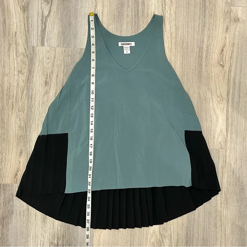 Athleta Swing Forward Pleated Racerback Tank Top Sleeveless Teal Shirt Size XS - Image 3