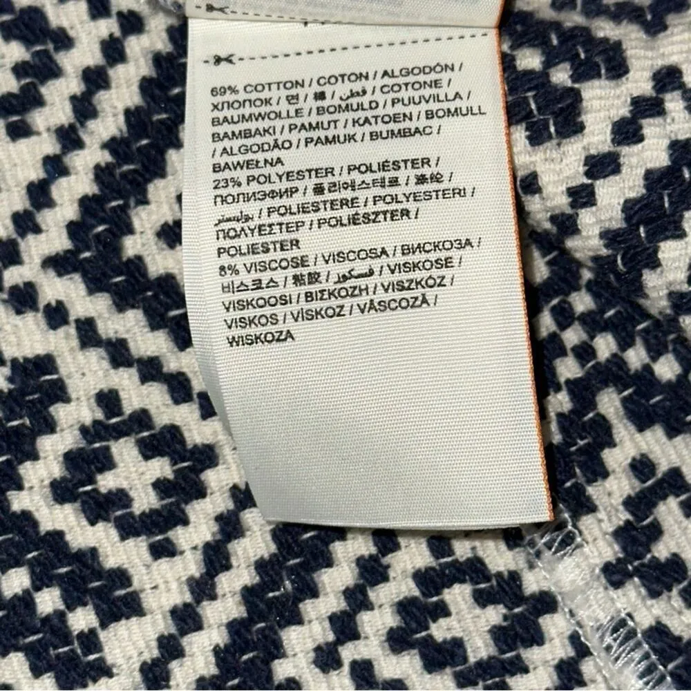 SuperDry Women’s Size M White Blue Aztec Zig Zag Print Snap Front Mini Skirt - Image 7