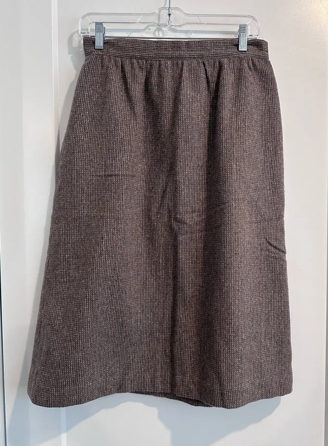 Grand Tier‎ Vintage Wool Blend Pencil Skirt Size 12 Office Business Casual Work Tan - Image 1
