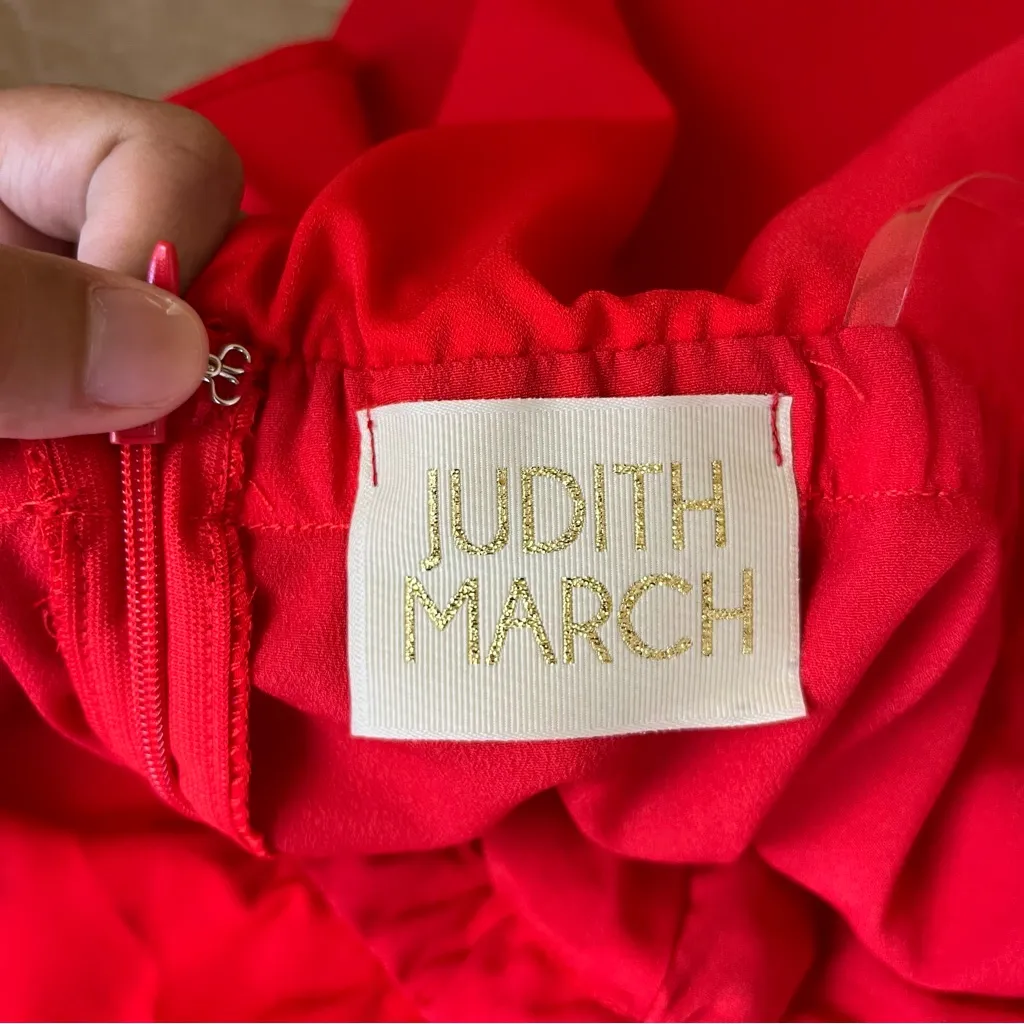 Judith March Red Strapless Tie Romper - Image 9