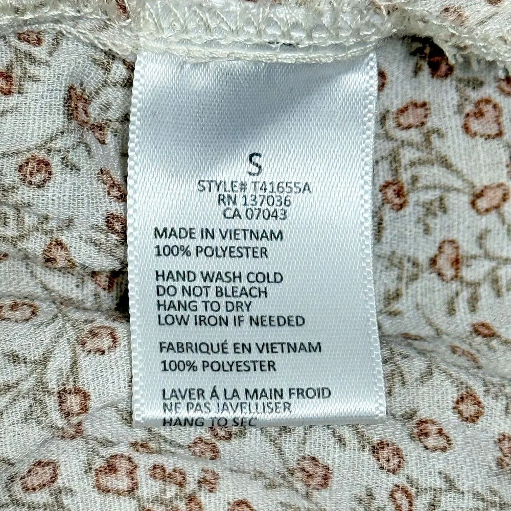 Paper Crane women Ditsy Floral Tiered Ruffle Peplum Babydoll  Boho Blouse S - Image 9