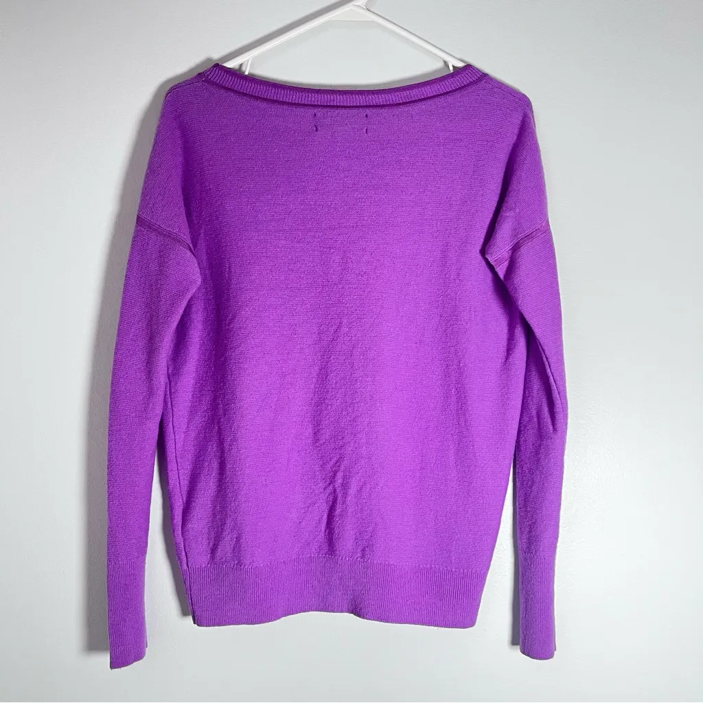 Banana Republic Filpucci Merino Wool Blend Purple Crewneck Sweater Size Small - Image 6