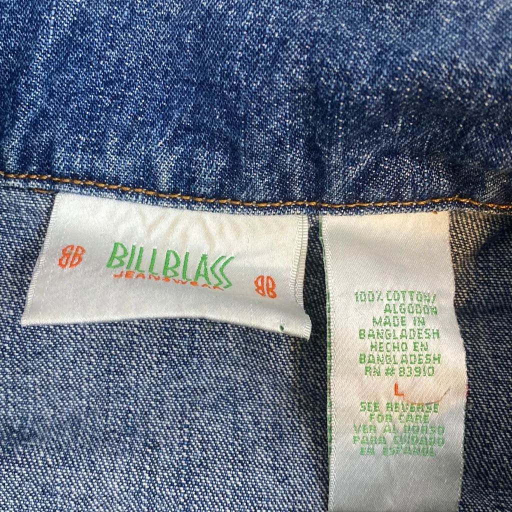 Bill blass jeans wear denim jacket size large - Image 2