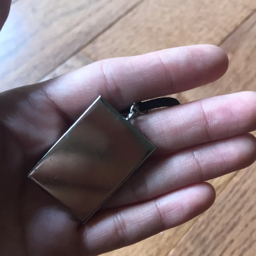 Striped pendant leather necklace Orange - Image 3