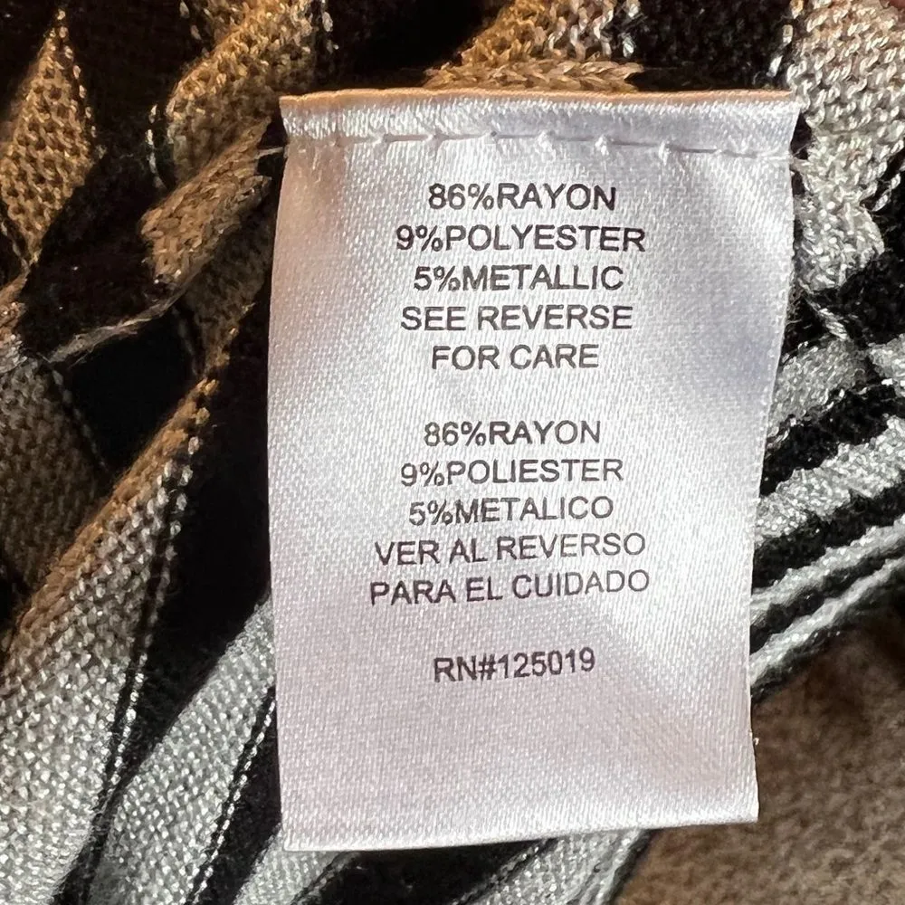 Joseph A Striped Turtleneck Sweater‎ Gray Size M - Image 7