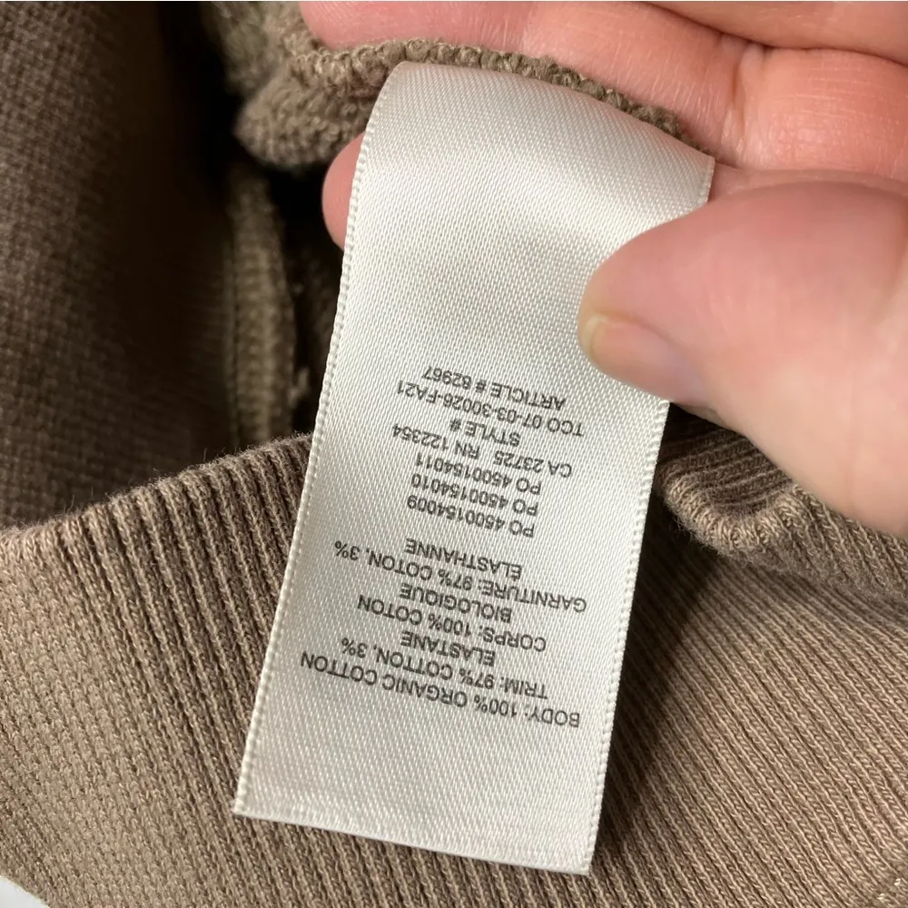 Wilfred free Aritzia Terry puffed sleeve sweatshirt organic‎ cotton size XXS - Image 6