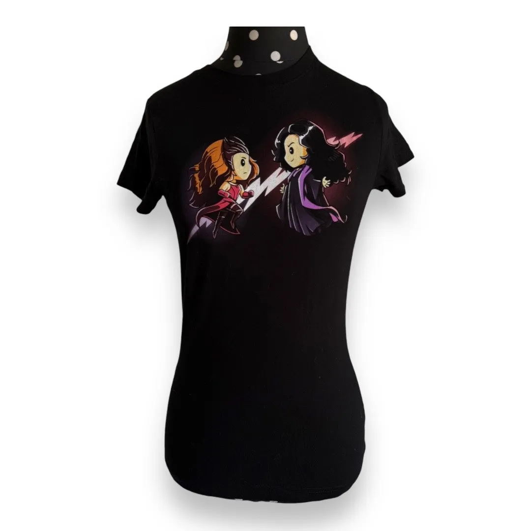 Teeturtle‎ Womens Top Sz XS Black Agatha Wanda Wandavision Scarlet Witch Tee - Image 2