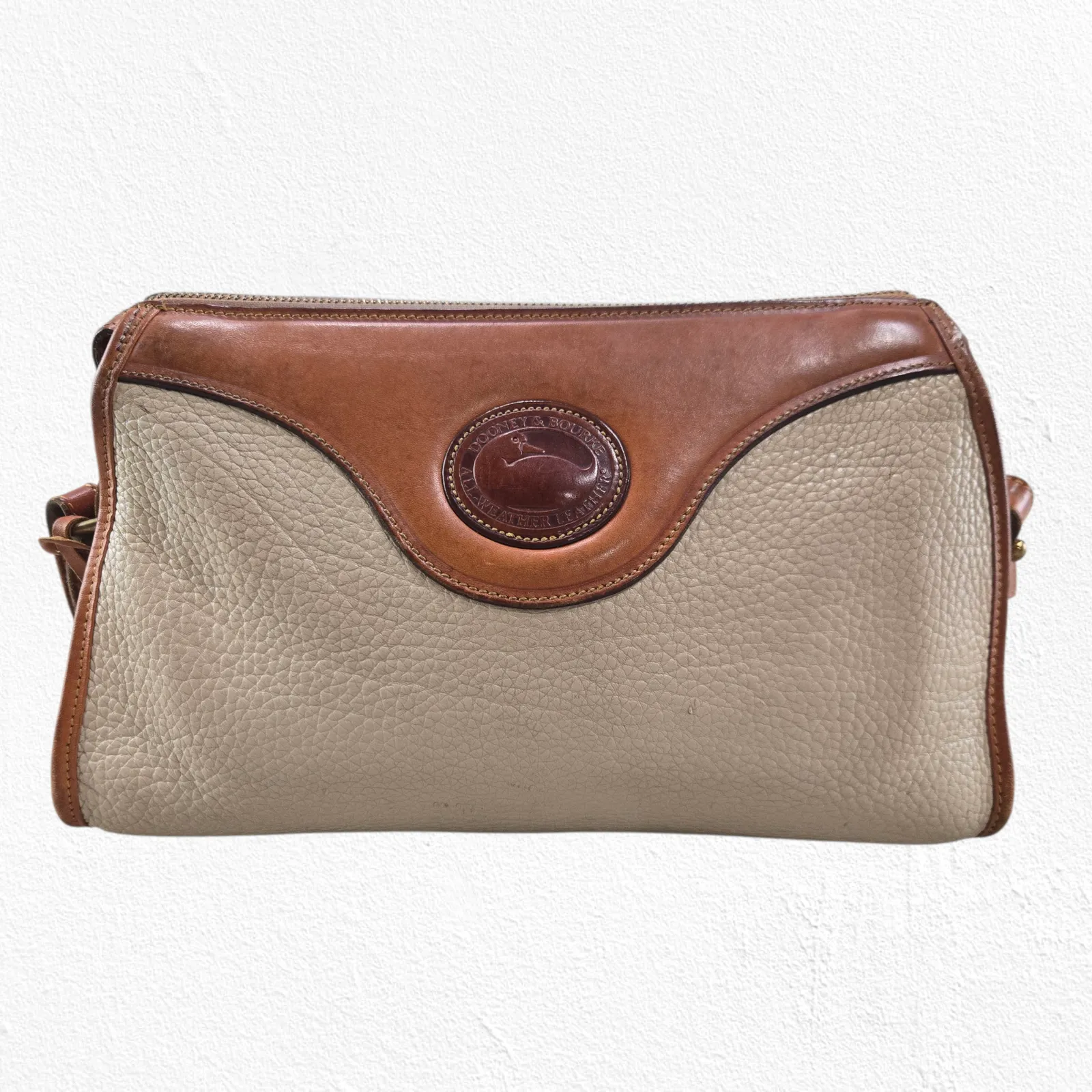 80s Vintage Dooney and Bourke Pebbled Leather USA Made All Weather Satchel Purse - Image 4