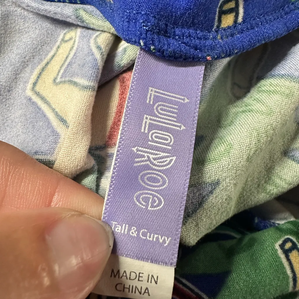 LuLaRoe Holiday Christmas Collection Unicorn Santa Leggings Plus Size 1X TX - Image 9