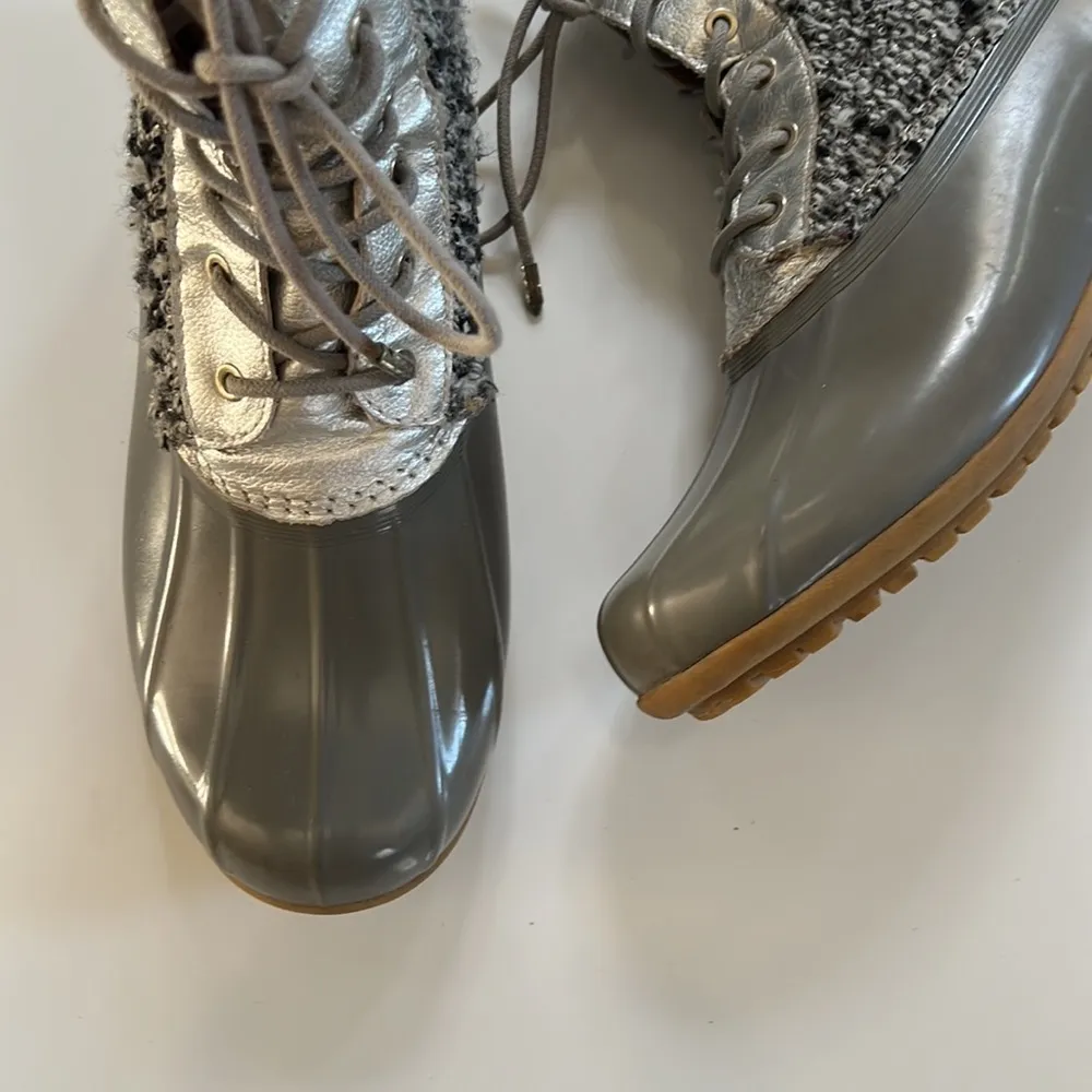 Sam Edelman Gray Bling Snow Rain Boots 8 - Image 2