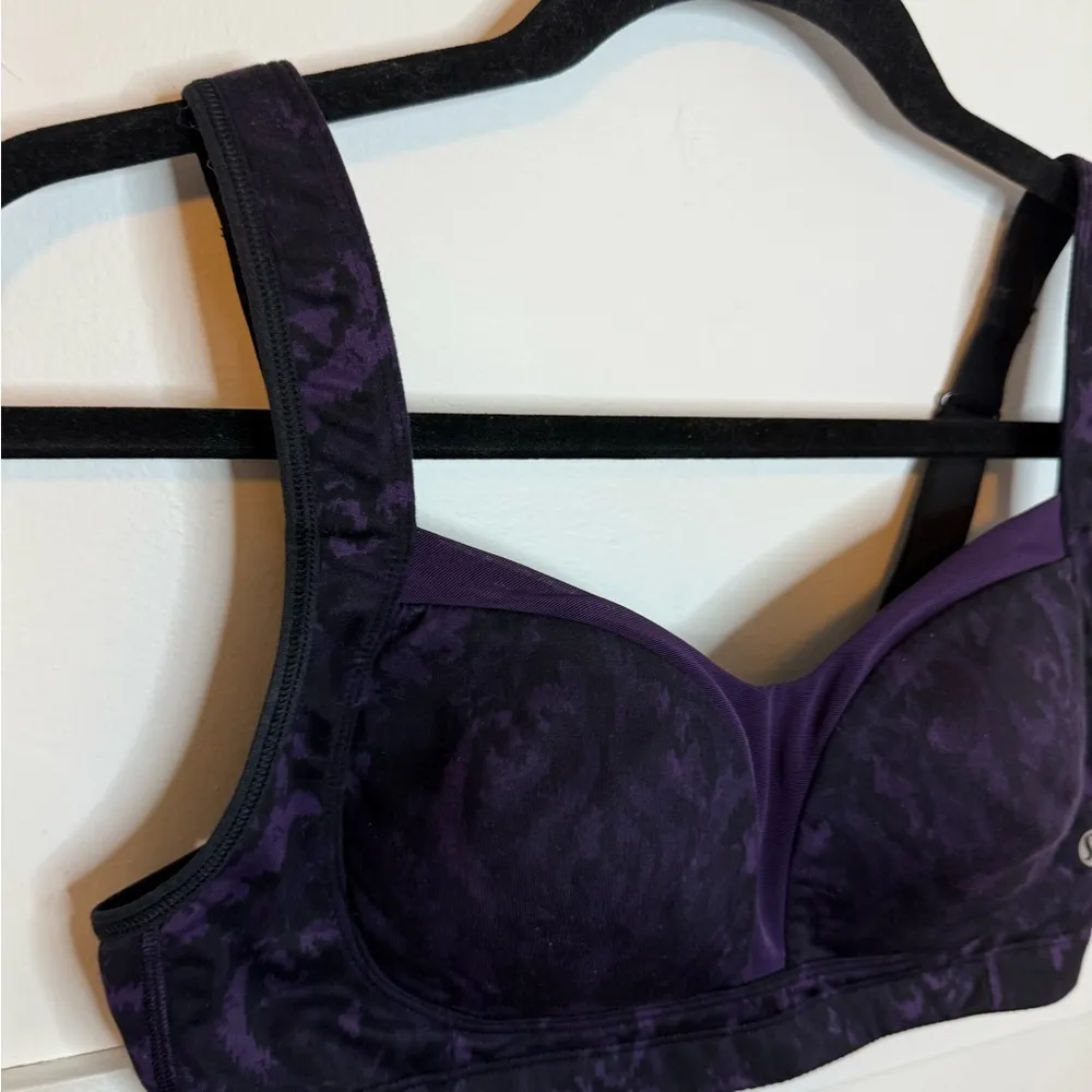 Lululemon Dark Purple and Black Tata Tamer II Sports Bra - Image 5