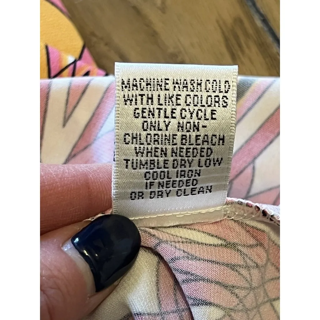 Donna Morgan Sheath Dress, Geometric A-Line Size 4 Colorful Retro Stretch Beach - Image 8