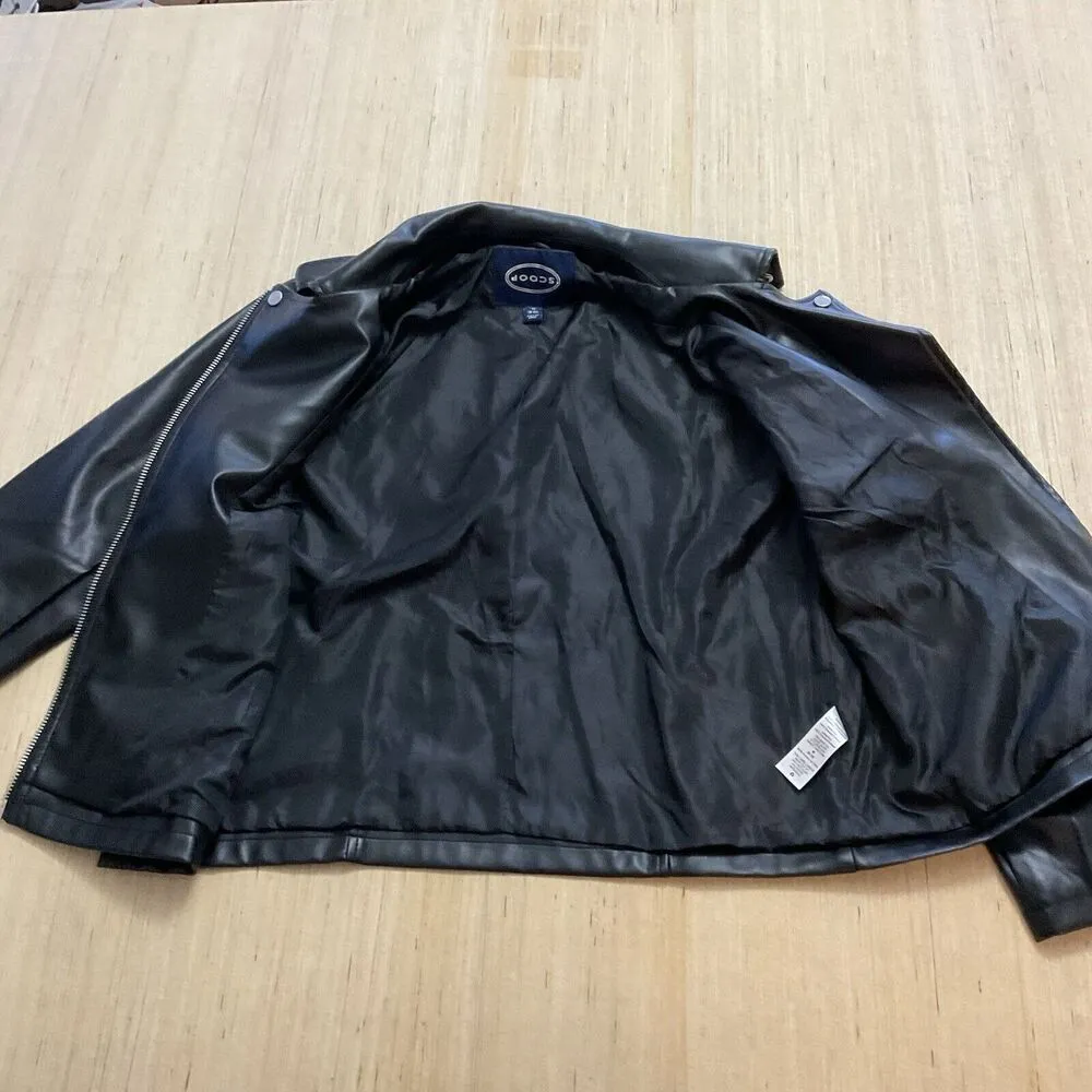Scoop Women's Faux Leather Moto Jacket Size Medium 8 - Image 5