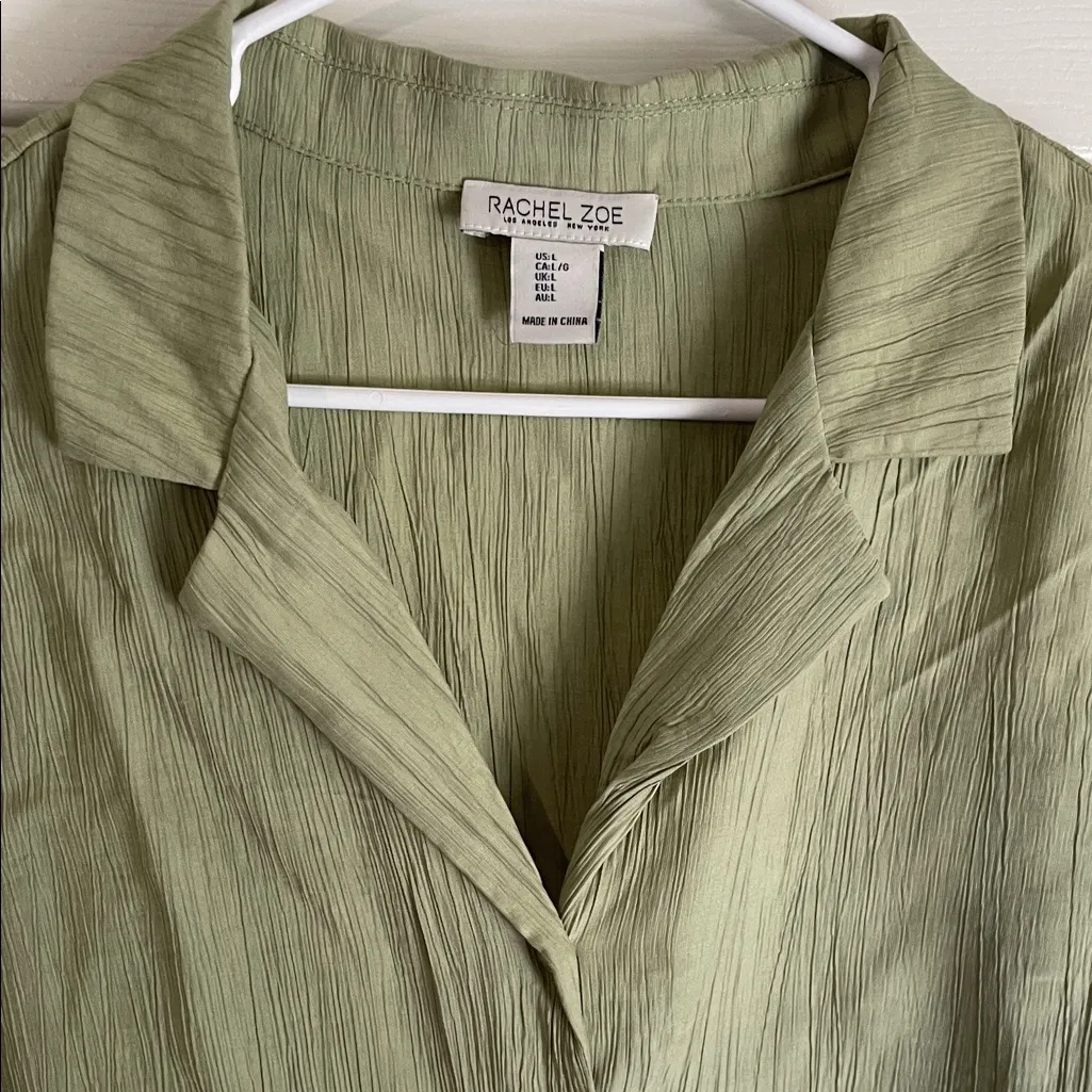 Rachel Zoe Olive Button Down Shirt - Image 2