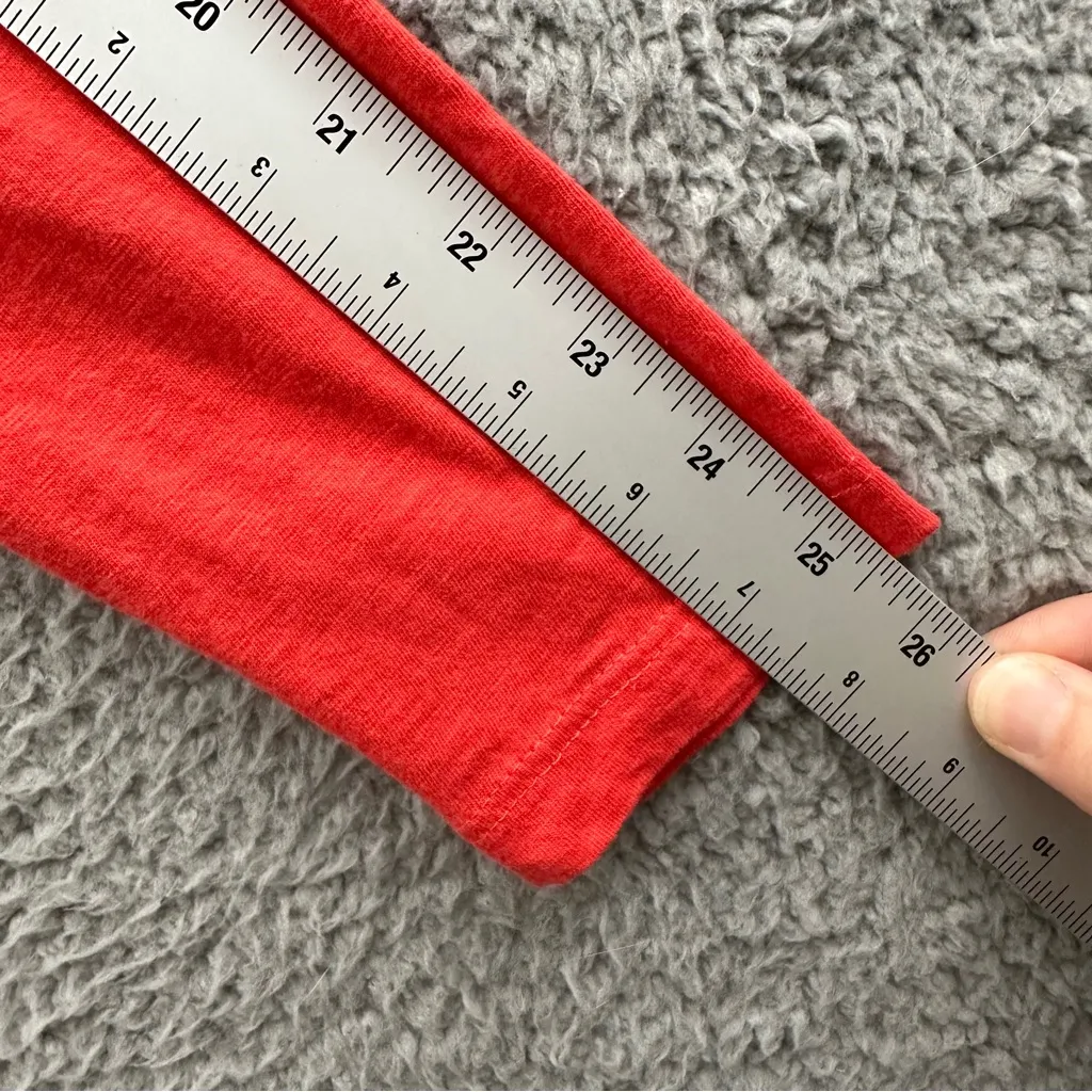 J. Jill Long‎ Sleeve Embroidered Tunic Top 100% Cotton Red Orange Preppy Women S - Image 8