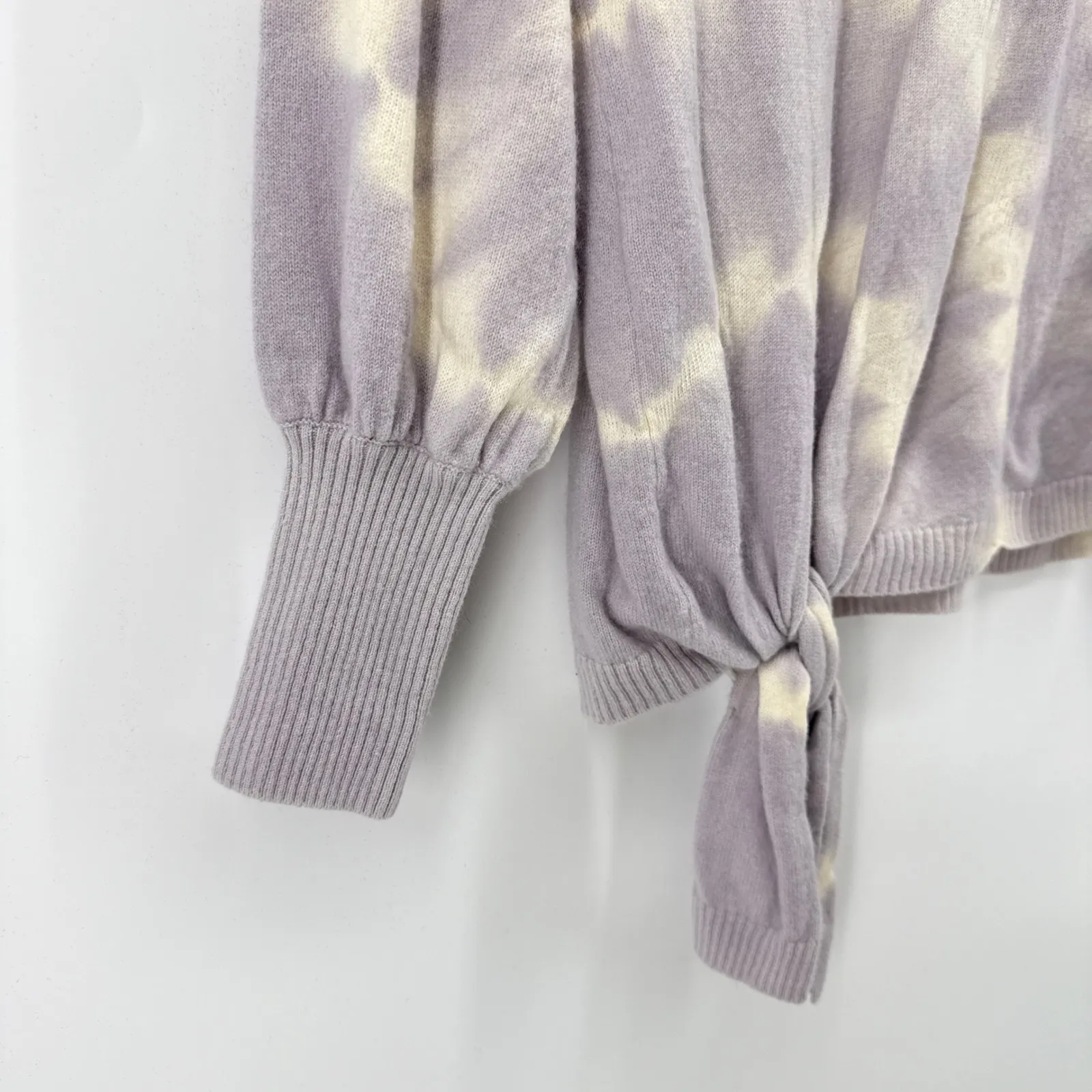 Cinq a‎ Sept Clerisa Tie Dye Wool Cashmere Tie Waist Oversized Sweater Lavender Purple Size XS - Image 3