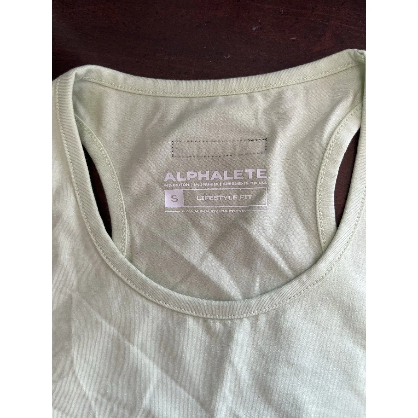 Alphalete LifeStyle Fit Cropped Green Tank Top Racerback Workout Women's S - Image 6