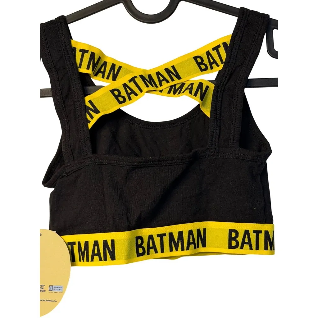 NWT DC Comics Batman Sporty Bra Yellow Black Checkered Cosplay Top Ladies Small - Image 5