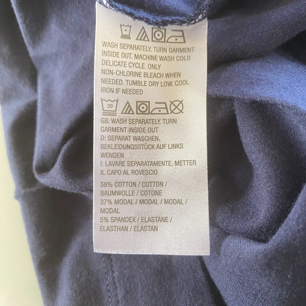 Belle by Kim Gravel navy blue short sleeve crewneck casual t-shirt size small - Image 7