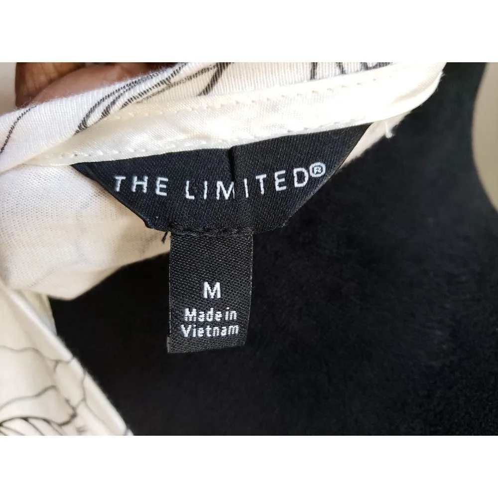 Women's Medium The Limited White Floral Print Top Long Sleeves Pullover - Image 7