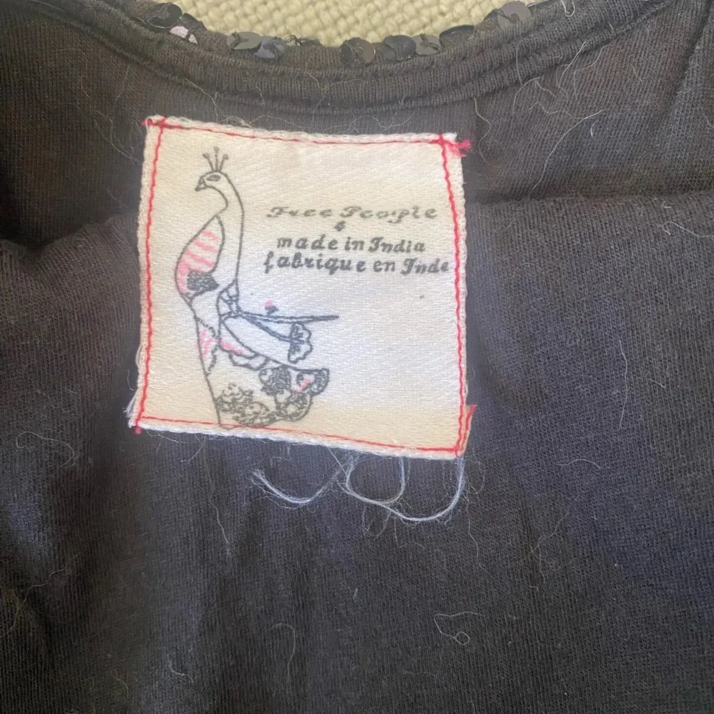 Free people black sequin mini dress low back size 4 slightly oversized - Image 9