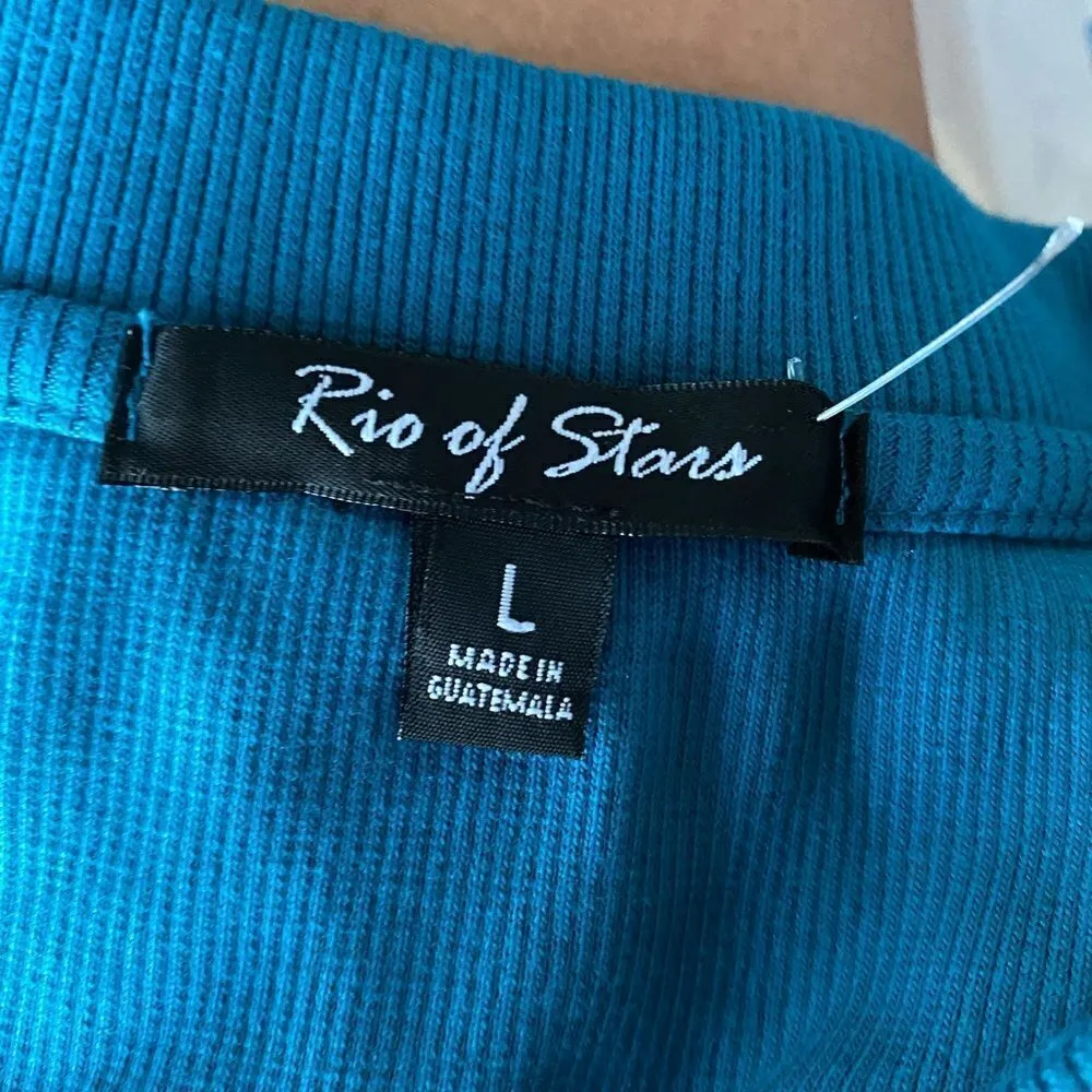 Woman’s cropped polo Blue Size L - Image 3