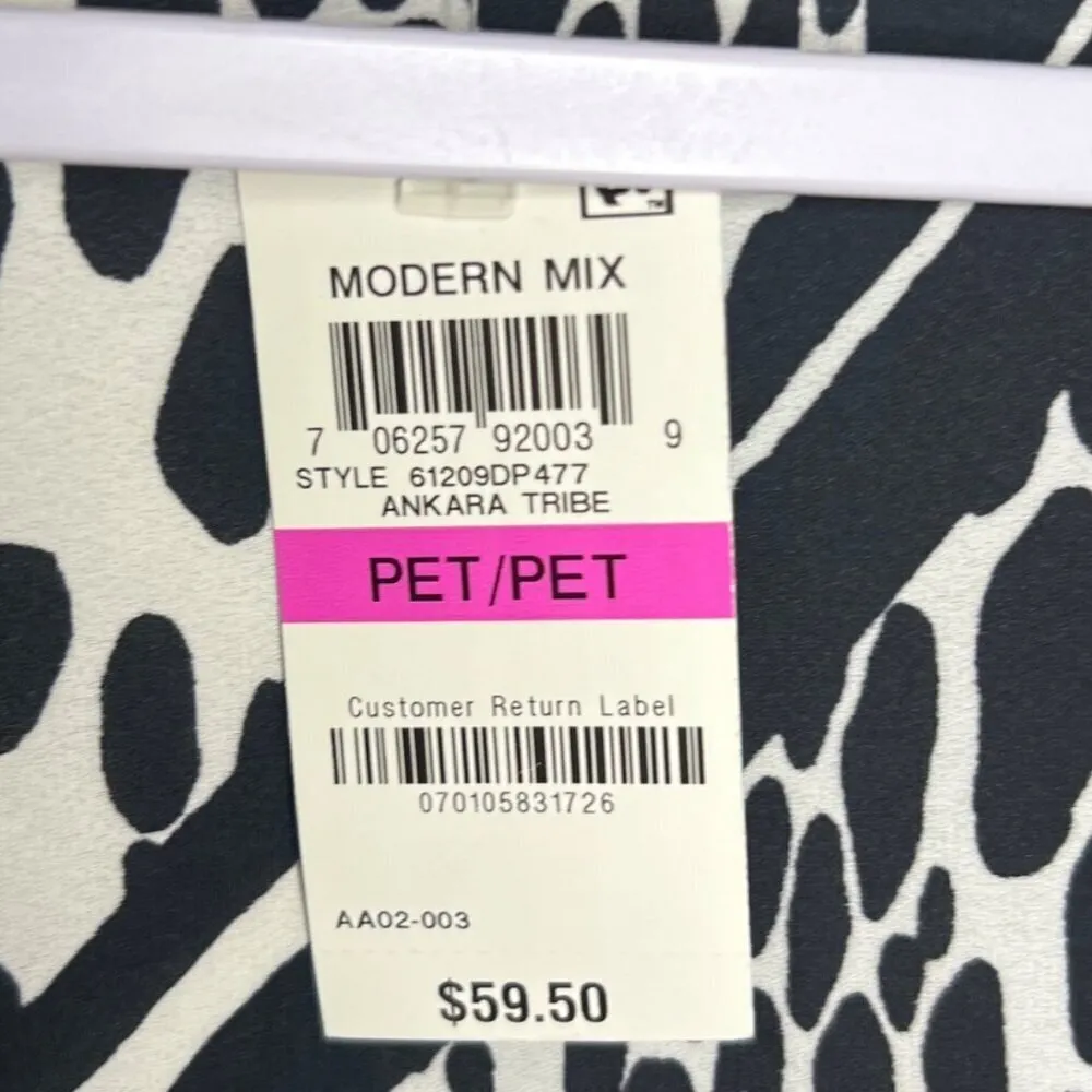 JM Collection Petite Modern‎ Mix Black & White Printed Chiffon Open Front Jacket - Image 5