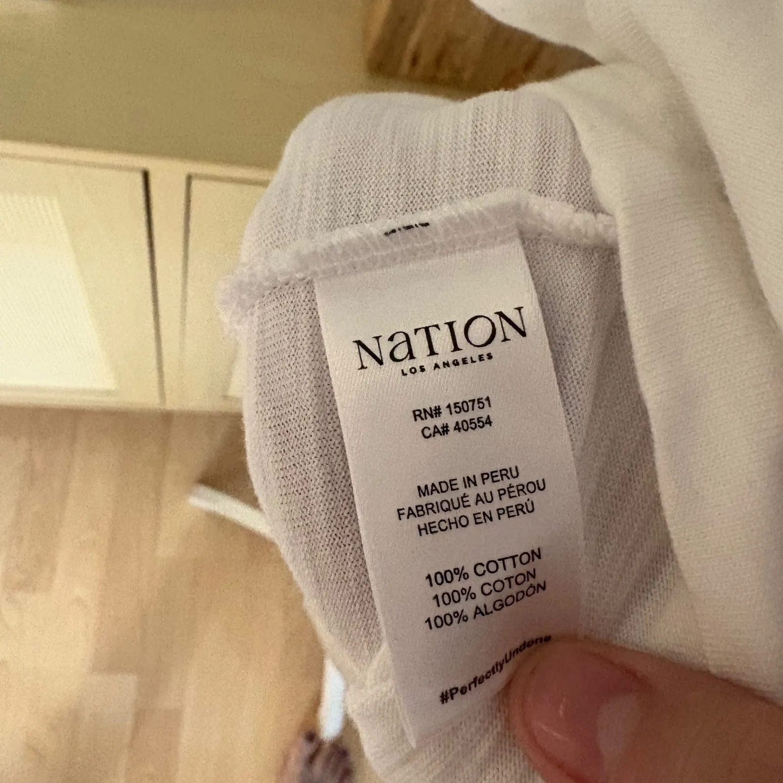 NAION LOS ANGELES Camille Ruffle Sleeve Cotton T-Shirt White Size Large - Image 7