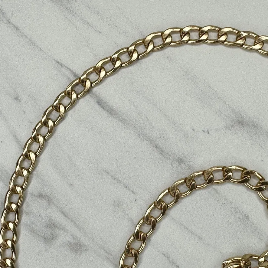 Gold Tone Flat Curb Chain Purse Strap 48" Crossbody Bag Replacement ✨ - Image 7