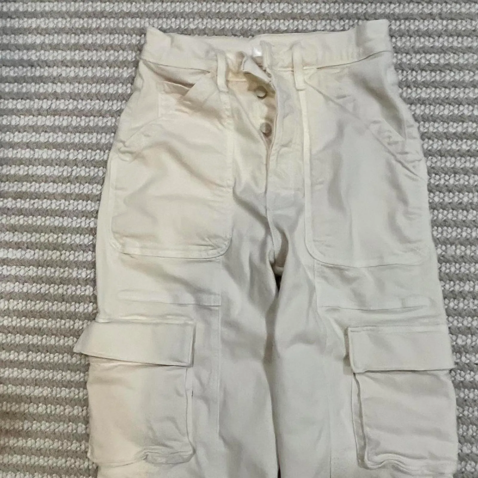 MOTHER Curbside Cargo Flood Jeans White Size 27 - Image 4