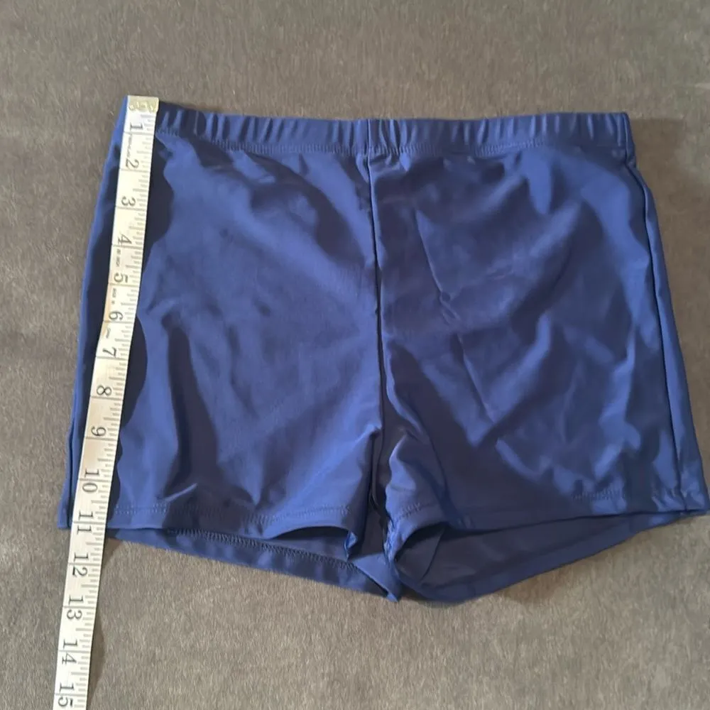 Women’s Navy Floral Tankini Two Piece Swimsuit Boy Short Bottom Size L (US8) NEW Blue - Image 11