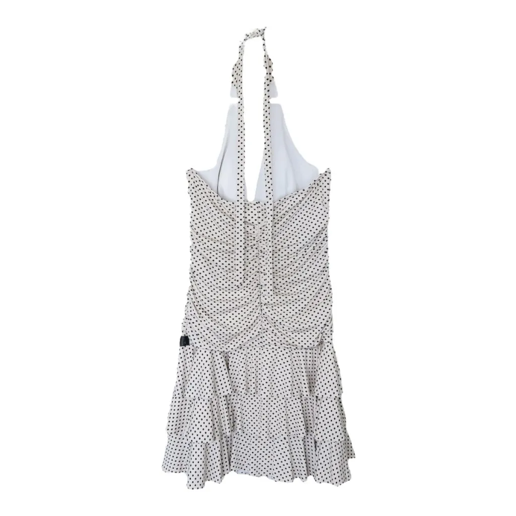 Vintage Y2K XOXO Polka Dot Ruffle Mini Dress - Image 3