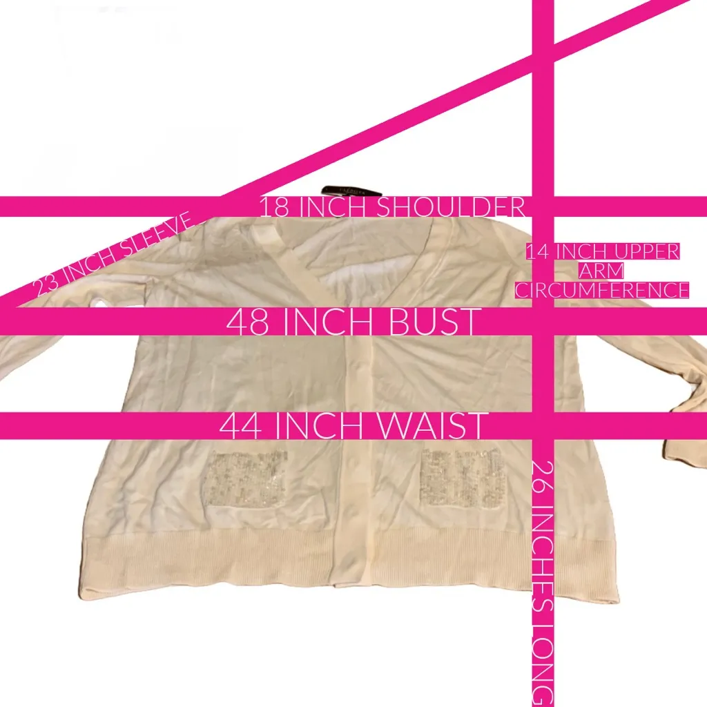 TALBOT'S WOMAN PETITES CREAM COTTON BLEND CARDIGAN W/SEQUINS NWT (2XP) - Image 11