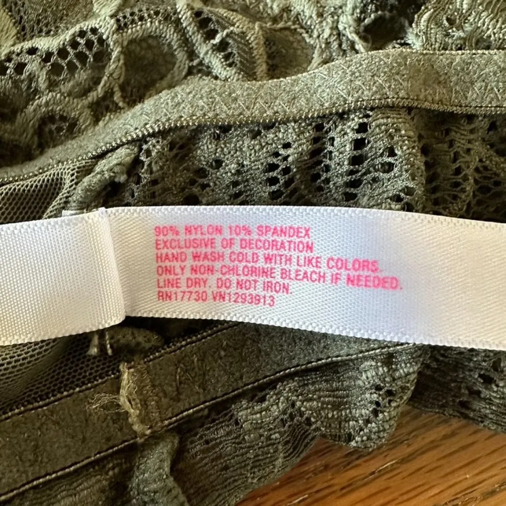 Army Green Lace Bralette Size XSmall - Image 8