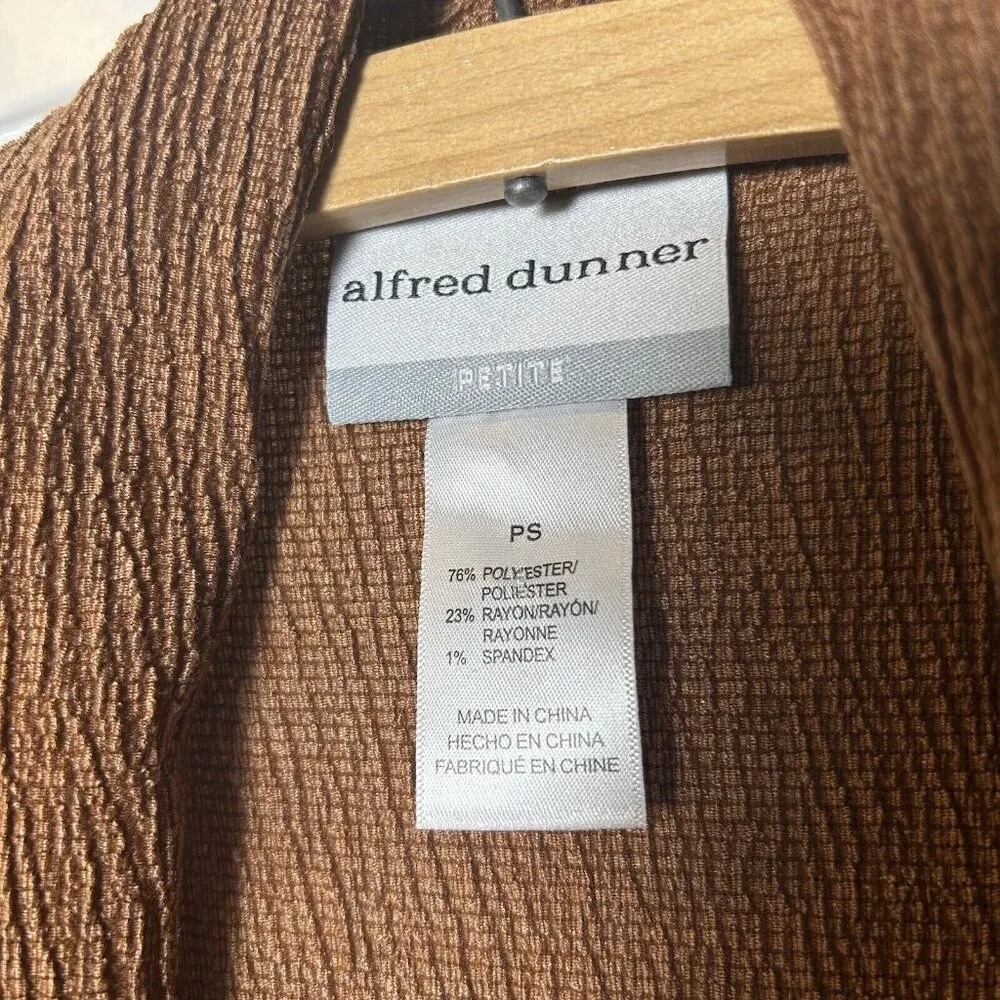Alfred Dunner Womens Cardigan With Attached Tank PS Tan Gold Light Brown‎ - Image 5