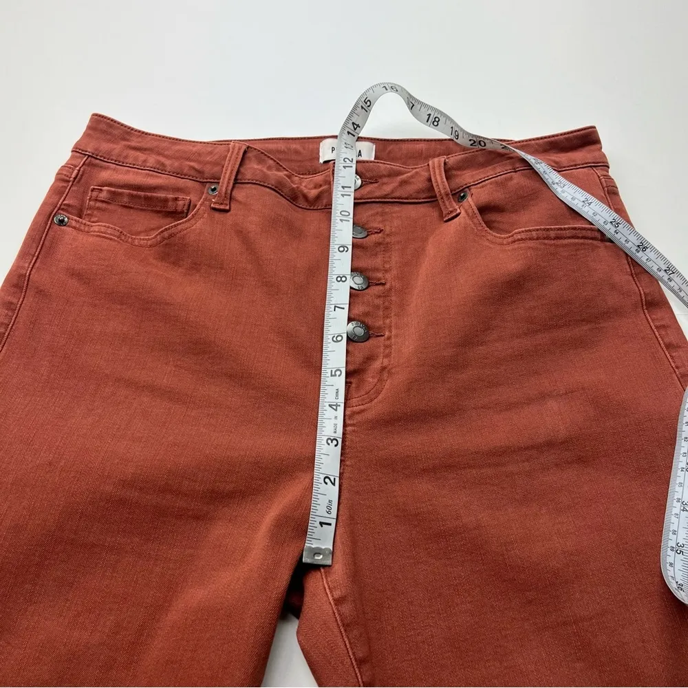 Pistola Arianna High Rise Button Fly Skinny Jean Burnt Orange Womens 32 *CROPPED - Image 8